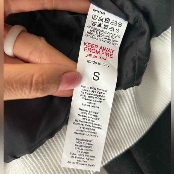 NWT Pretty Little Thing Contrast Trim Wool Look Bomber Jacket in Black & White - Picture 8 of 8